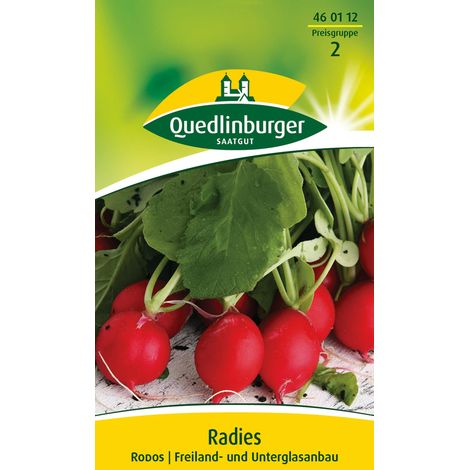 Quedlinburger Saatgut – Radis Rodos – Graines de légumes, radis rond écarlate, culture en pleine terre et sous verre (1/2)