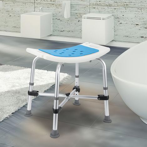 TolleTour Taburete de Ducha Reforzado con Soporte en Cruz y Cojín, Asiento Resistente Ajustable, Capacidad 180kg (1/5)