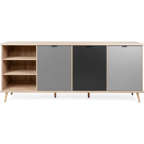 Madia 209 x 40 cm rovere e grigio - Cervia