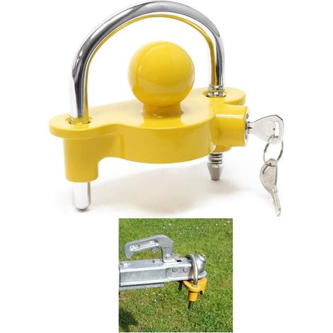 Antivol avec anneau et cadenas Remorque Caravane / serrure timon 50mm (1/3)