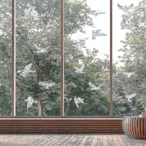 Autocollants anti-collision pour vitres et protection contre les oiseaux - Autocollants transparents répulsifs pour portes et fenêtres en verre, 20 silhouettes (1/4)