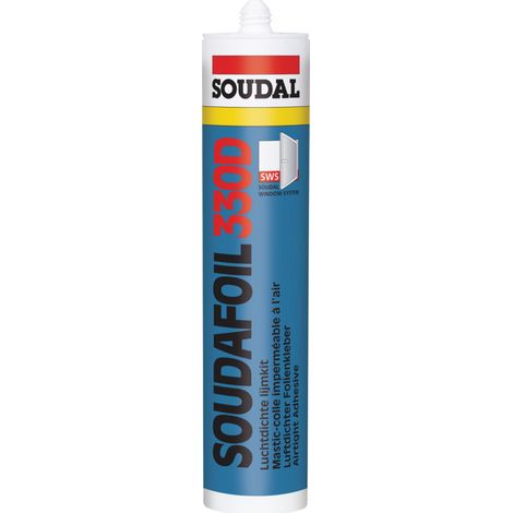 Soudal 1K Colle pour bande d'étanchéité de fenêtre Soudafoil 330D blanc 475 g/300 ml