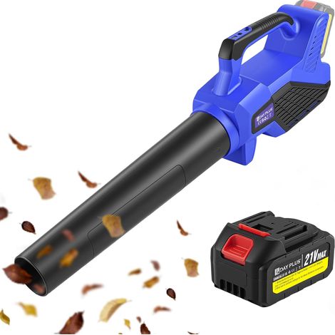 Machine de soufflage et d'aspiration à double usage, équipée d'une batterie et d'un chargeur, d'une puissance élevée, d'une vitesse réglable à 6 vitesses, nettoyant les jardins, les terrasses, les dra (1/5)