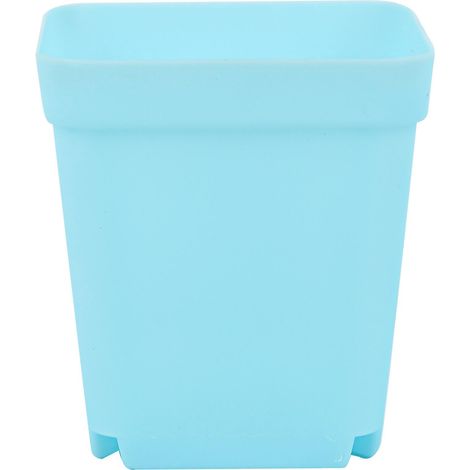 10 Pcs Petits Pots-bleu De Fleurs En Plastique Avec Plateaux Pots De Plantes Avec Trous De Drainage