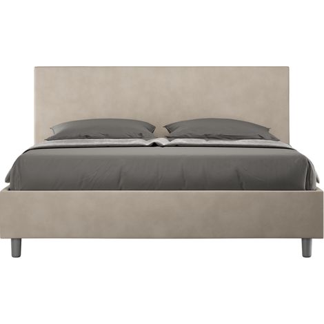 Letto contenitore da 160x190 in microfibra sabbia Adele (1/5)