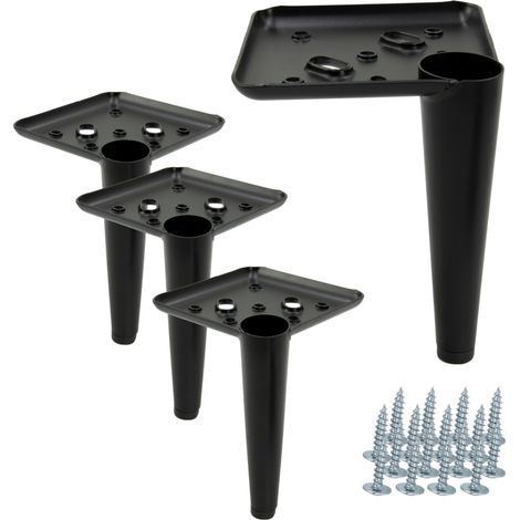 Juego de 4 patas para mueble, pasador, negro mate, altura 13 cm (1/5)