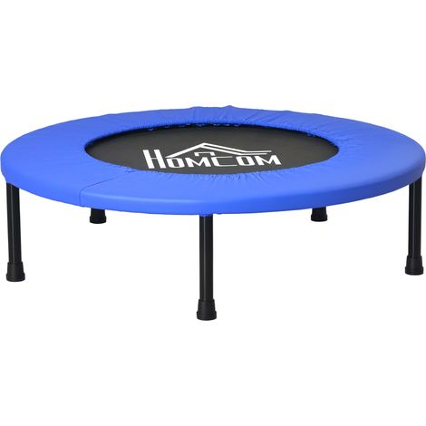 Mini trampoline de fitness. trampoline d'exercice avec pieds antidérapants. charge 100 kg. Ø 81 x 22.5 cm. bleu et noir (1/5)