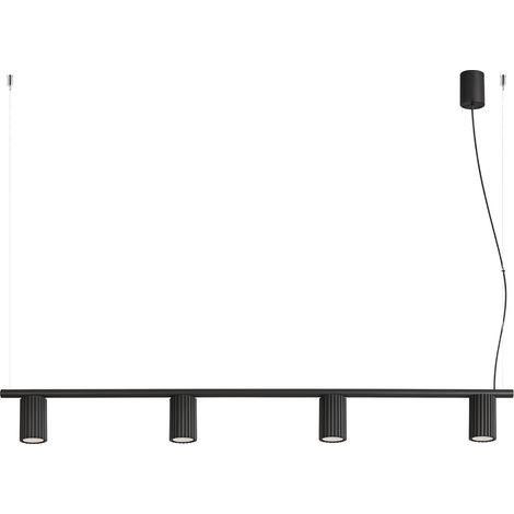 Kronleuchter KARBON schwarz 4xGU10 122cm Aluminium Sollux (1/5)