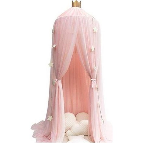 Moskitonetz (Bettbaldachin) – Sternenkuppelzelt – Rosa – Durchmesser 60 cm – Länge 240 cm (1/5)
