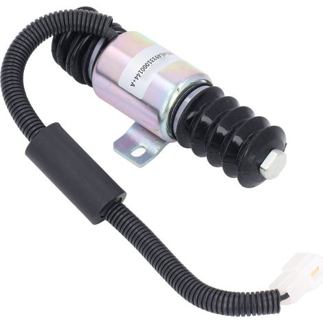 Électrovanne d'arrêt de flamme pour excavatrice HL49331000144+A 12 V, vanne d'arrêt de carburant pour moteur diesel (1/5)