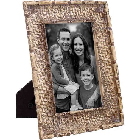 Porta fotos 10X15 marrón 16x2,2x21h cm