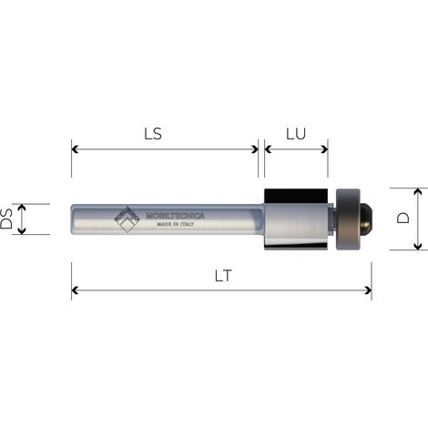 FRESA PER RIFILARE IN DIAMANTE CON CUSCINETTO - MOBILTECNICA  .1D12,7  LU 13  DS6  LT58  Z2  AX5°-  DX  H2,5
