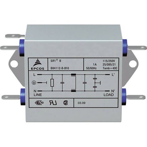 TDK B84112B0000B110 B84112B0000B110 Filtro di rete 250 V/AC 10 A 1 pz.