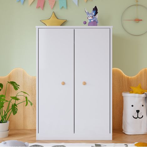 Kleiderschrank Schrank kompakt 80x50x120 cm Weiß OKMYHOME (1/5)