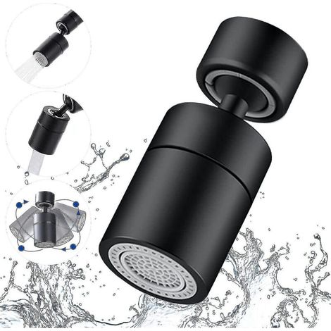 Tap spout, 360° rotation, 2 adjustable positions for kitchen and bathroom, 22 mm internal thread