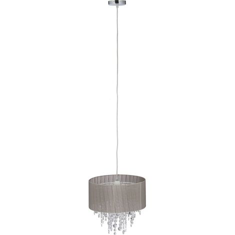 Lampe suspension vintage décorative chambre 40 x 30 cm lumière indirecte ambiance cosy en organza transparent (1/5)