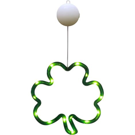 Guirlande Lumineuse Trèfle - Décoration Fenêtre Saint-Patrick - Alimentée Par Piles AAA - 43,5 x 20 x 3 cm - 1 Pièce (1/5)