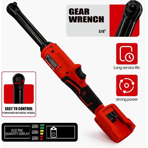 Clé à cliquet électrique sans fil 3/8" 18V brushless – col long, couple élevé, compatible batterie 18V (sans batterie incluse) (1/5)