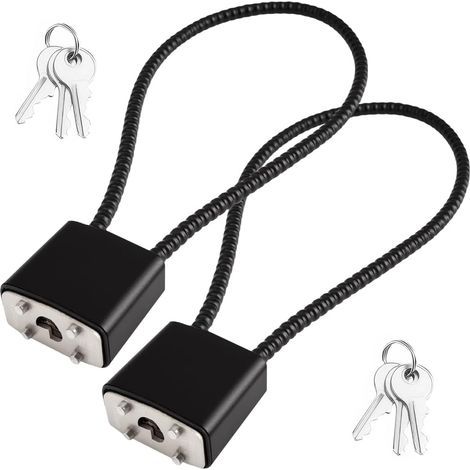 2 Pièces Cadenas en Corde d'Acier avec Clés, Cadenas Clé, Cadena Velo, Cadenas Casier avec 3 Clés, Cadena Câble à Clé à Longue pour Valise, Portail, Vélo, Salle de Sport (1/5)