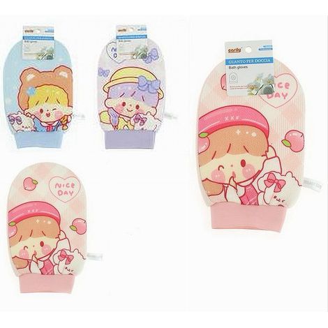 Trade Shop - Guante De Ducha Baño De Baño Esponja Exfoliante Cuidado Cuerpo Fantasía Cuerpo Bimba 10744 -
