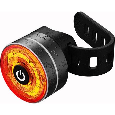 Feu arrière intelligent pour vélo, ultra-lumineux, feu stop arrière LED rechargeable, étanche, éclairage pour vélo de route (1/4)