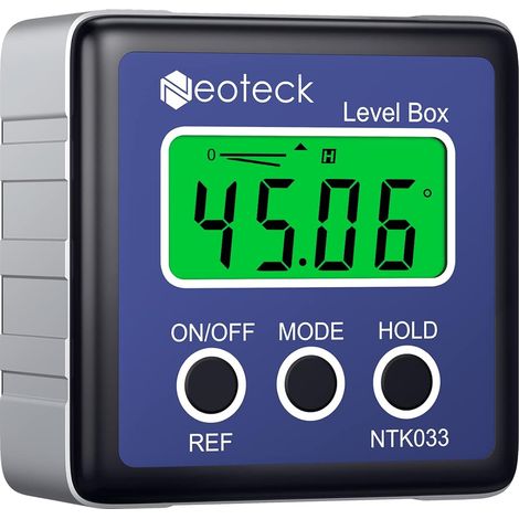 Medidor de ángulos digital - Goniómetro magnético de alta precisión ±0,1°, pantalla retroiluminada, carcasa de aluminio - Herramienta de medición de ángulos para obras de construcción, carpintería y t (1/5)