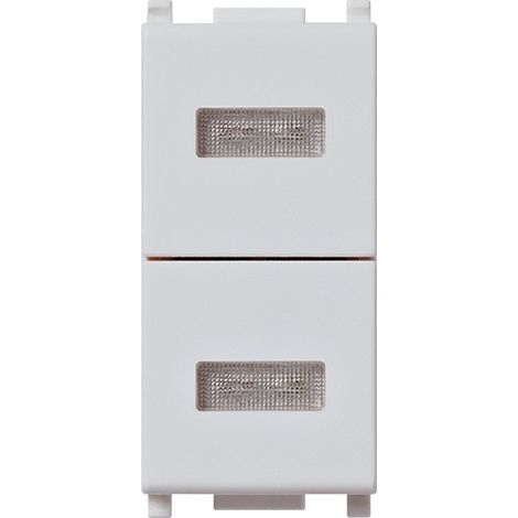 Doppia spia neutra Vimar plana silver 14388.SL