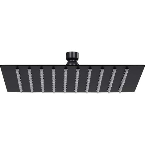 Rain Shower Head Stainless Steel 20x20 cm Square Black vidaXL