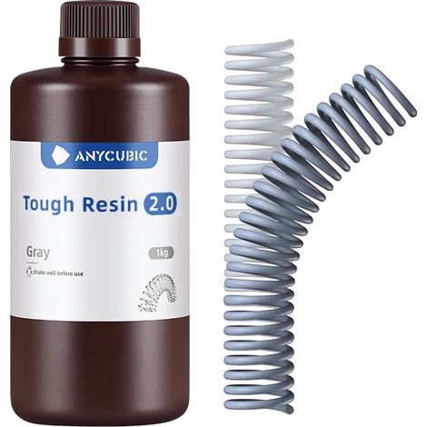 Résine d'imprimante 3D, Flexible et Haute Résistance, Compatibilité avec la Résine UV, Gris 1 KG (1/2)