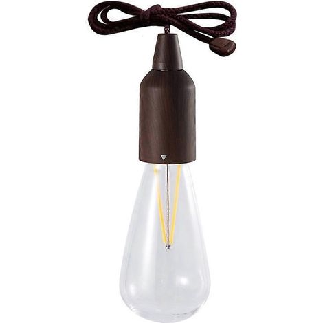Lanterne suspendue portable à LED avec ampoule à tirette, fonctionnant sur piles, pour la décoration intérieure et extérieure, en camping ou autre. (1/3)