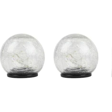 Solarbetriebene LED-Kugelleuchten, 2er-Pack, Außenbeleuchtung für Garten und Terrasse (1/4)