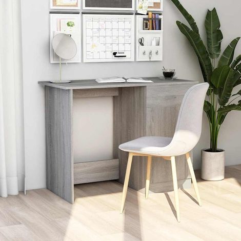 vidaXL Bureau Sonoma gris 100x50x76 cm Bois d'ingénierie (1/5)