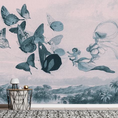 Papier peint Butterflies and Fairy - 200 x 140 cm (1/4)