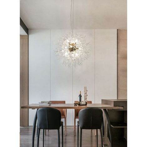 TrAdE Shop Traesio - Lampadario Moderno Plafoniera Fuochi D'artificio Lampada A Sospensione G9 Lp-32 - Oro