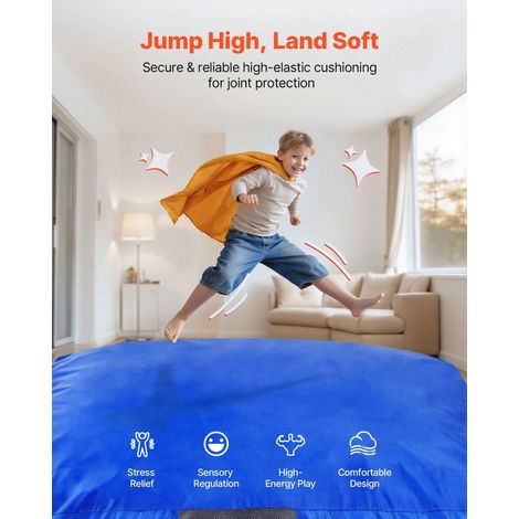 Bloc de Réception 150x150x30 cm, Tapis de Chute Épais avec Bloc de Mousse Housse Lavable, pour Sécurité dans la Salle Sensorielle,… (1/5)