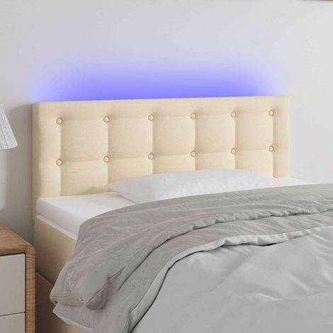 vidaXL Cabecero con LED de tela color crema 80x5x78/88 cm (1/5)