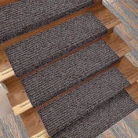 Tapis d'escalier lavables et sans danger pour les animaux domestiques - Ensemble de 10 tapis antidérapants à motif museau de vache (1/5)