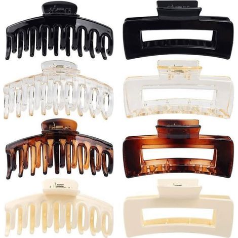 Lot de 8 Grandes Pinces Cheveux Pinces Cheveux Anti-Drapante Accessoires de Coiffure pour Femmes 4 Couleu PINCE (1/2)