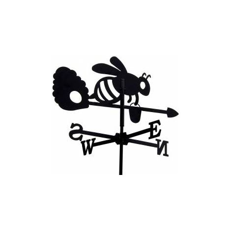 Girouette abeille et sa ruche en fer forgé petit modèle