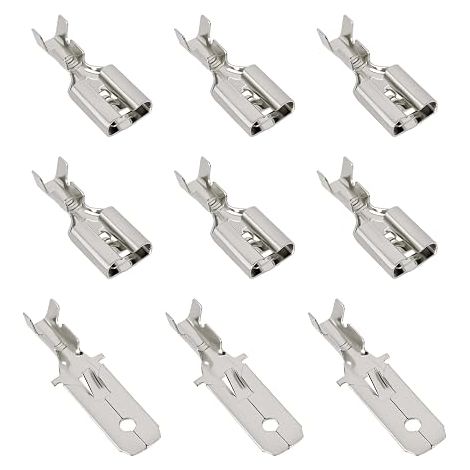 Lot de 50 connecteurs plats à sertir de 6,35 mm 1,0-2,5 mm² pour câble électrique automobile (1/5)