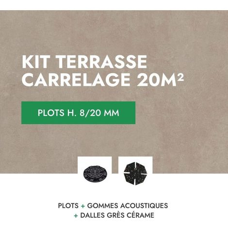 Carrelage terrasse 20m² – Dalles 60x60 cm Aspect ciment Glocal Sugar – Épaisseur 8/20 mm – Résistant aux intempéries
