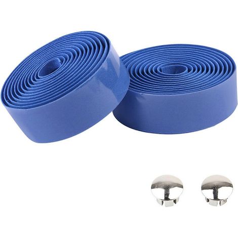 paire de ruban de guidon de vélo avec embouts, en mousse de caoutchouc élastique antidérapante, compatible avec la plupart des vélos.-Dark Blue