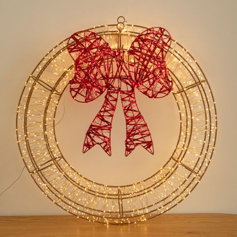 50cm Galaxy Christmas Light Up Decoration Wreath 1440 Warm White LEDs (1/5)