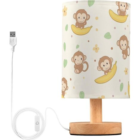 Kcldeci Lampe de chevet motif singes bananes pour chambre à (1/5)