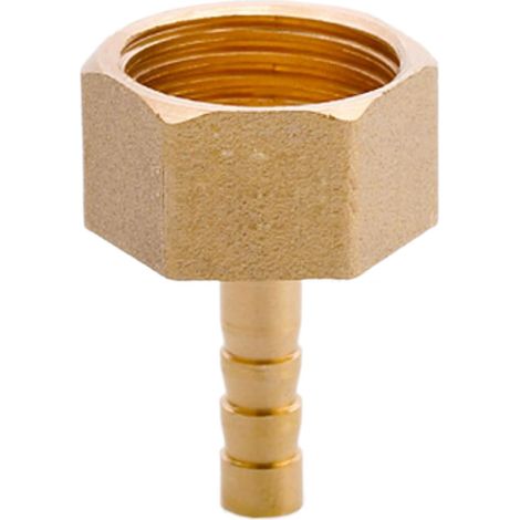 Raccord cannelé en laiton 1/2", filetage femelle, épisseur de métaux, épisseur de barbillons, raccord de tuyau, connecteur adaptateur pour air, eau, huile (épaisseur 6 mm) (1/5)