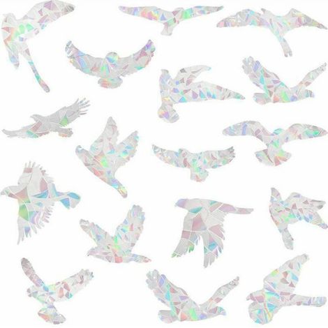 Autocollant Anti-collision - Pour Fenêtre Et Porte En Verre - Protection Oiseaux - PVC - Lot De 20 (1/5)
