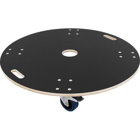 ECD Germany Carrito de Transporte Redondo para Muebles Ø87x14,5 cm con 4x Ruedas Giratorias de Caucho Carretilla con Frenos Platforma Mundanzas y Translado de Maquinaria/Electrodomésticos hasta 800kg