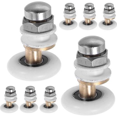 Set mit 8 wasserdichten 25-mm-Nylonrollen für Glastüren, Ersatzrollen für Schiebetüren, leichtgängig und leise, Zubehör (1/5)