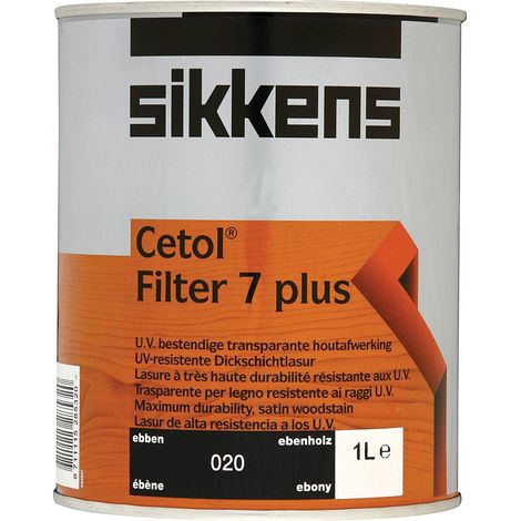 Sikkens 5085917 Cetol Filter 7 Plus Translucent Woodstain Ebony 1 litre SIKCF7PE1L