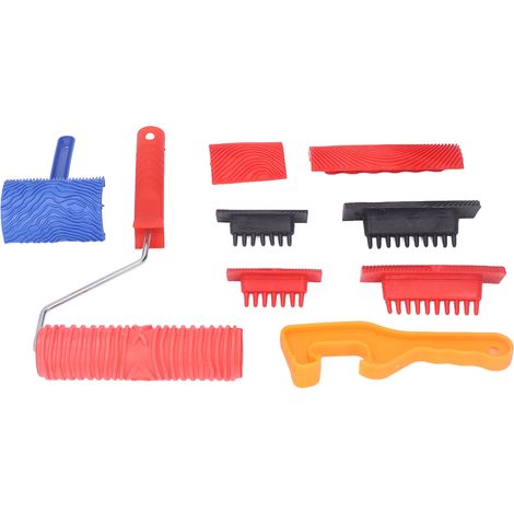 Ensemble d'outils pour peinture à effet bois : rouleaux à peinture à effet bois, rouleau à texture pour la réalisation de meubles à effet bois, la peinture murale, la décoration intérieure, ouvre-bout (1/5)